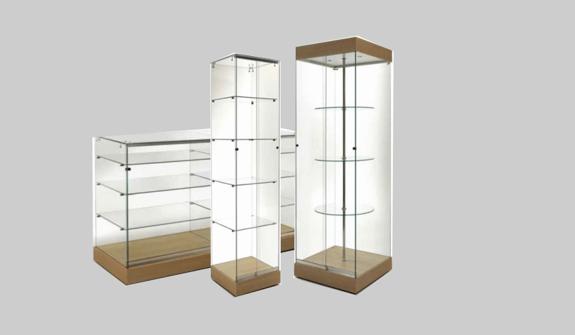 mueble vitrina expositor en madera y cristal co - Compra venta en  todocoleccion